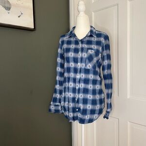 Mudd Navy and White Plaid Shirt